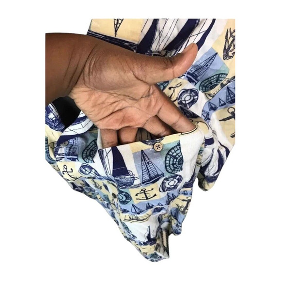 Munsingwear Mens Hawaiian Button Up Shirt Short Sleeve Blue Size XXL Set of 2 - Picture 11 of 12